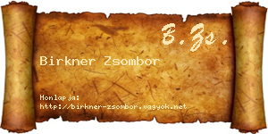 Birkner Zsombor névjegykártya